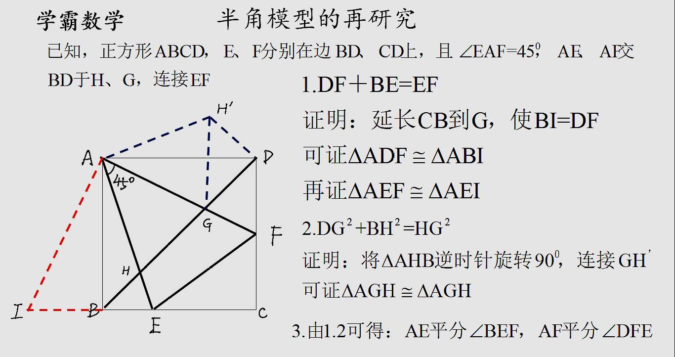 半角模型再研究,涉及的知识涵盖整个初中,点醒还在迷茫的你!