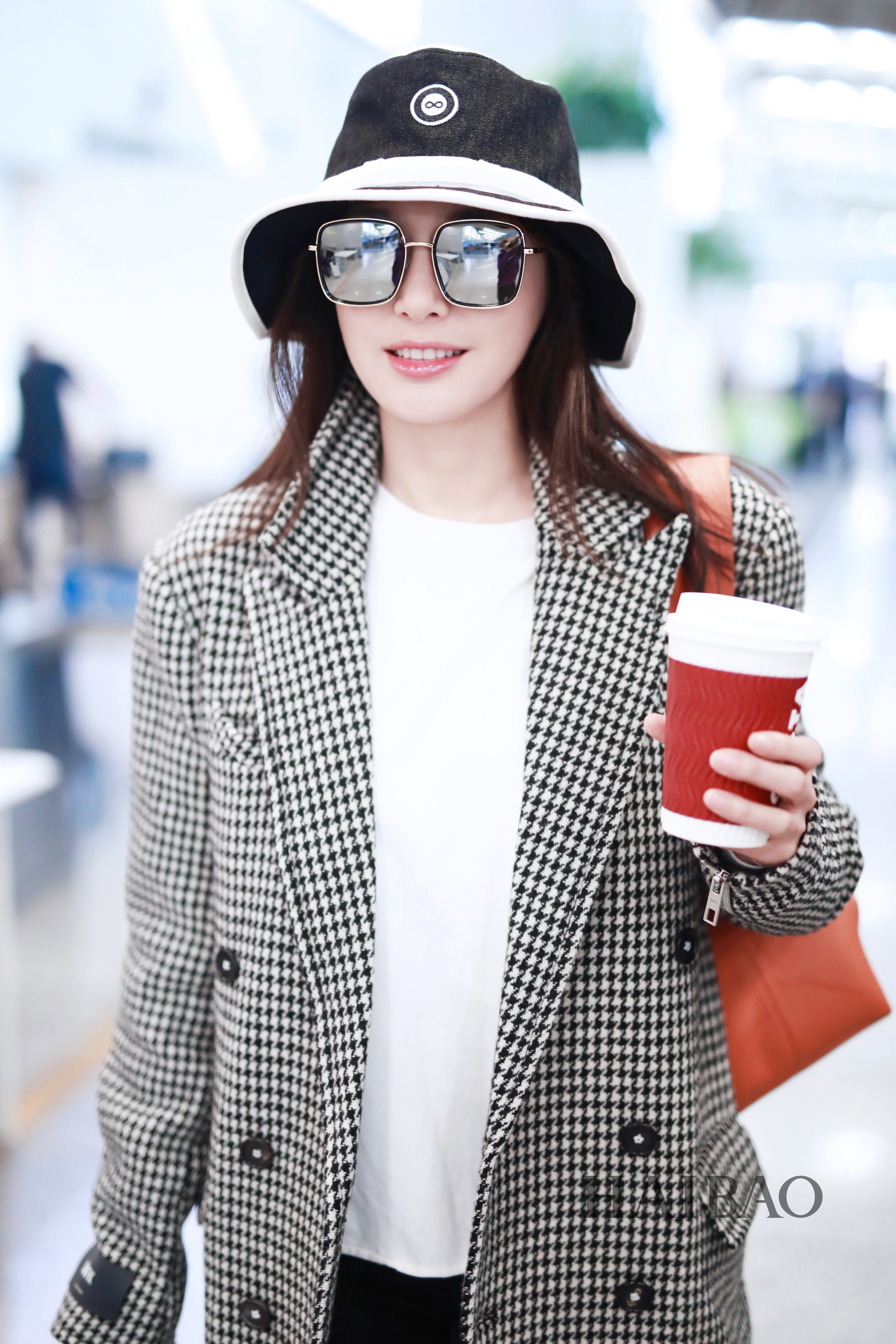 秦岚11月09日现身北京机场,身穿千鸟格纹大衣温柔有风度