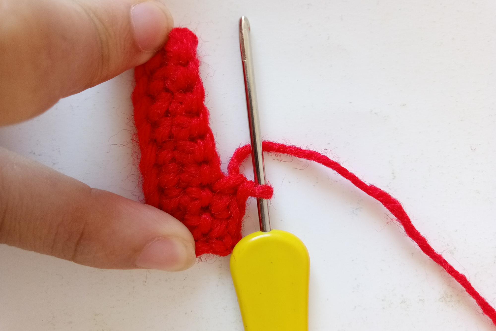 钩编基础针法外钩短针的钩织图解