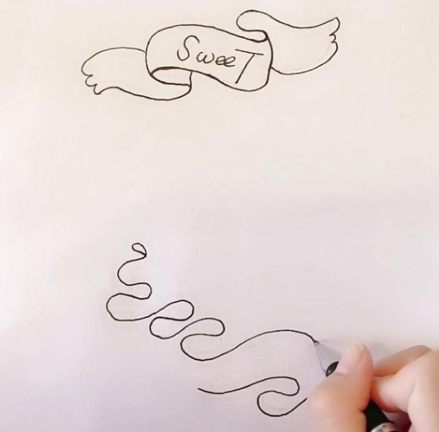 手账简笔画素材-手把手教你绘制漂亮的飘带,非常实用哦!