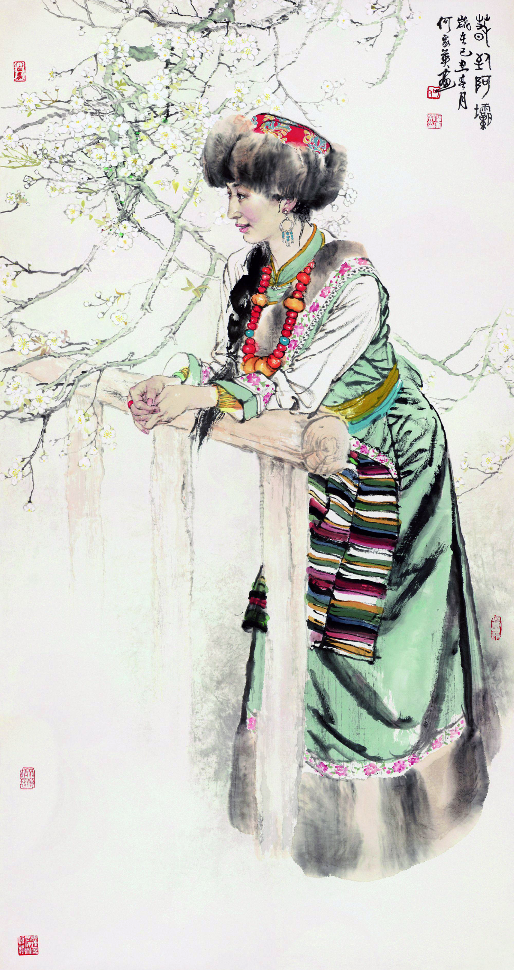 好评如潮的工笔人物画家何家英,落入民国情结导致审美固化?