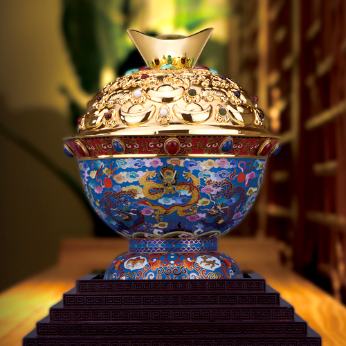 戴嘉林景泰蓝《万代兴隆》九龙聚宝盆