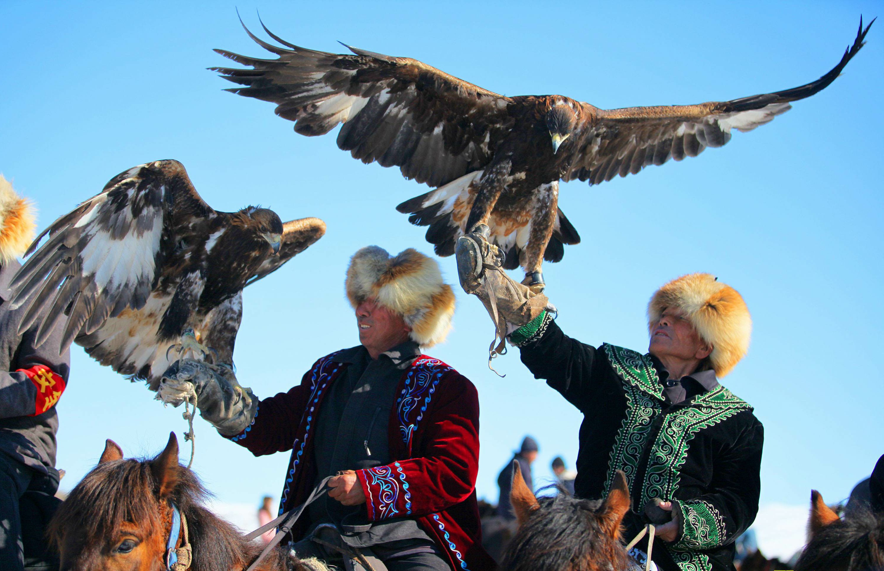 神秘哈萨克族真实生活照,图2是传统的民族舞蹈,图6手上架着雄鹰
