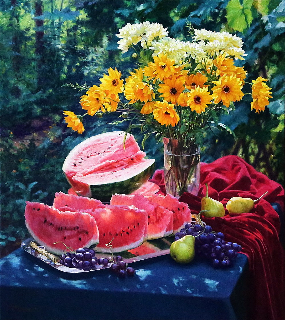 插画:乌克兰画家gennady kirichenko花卉水果作品