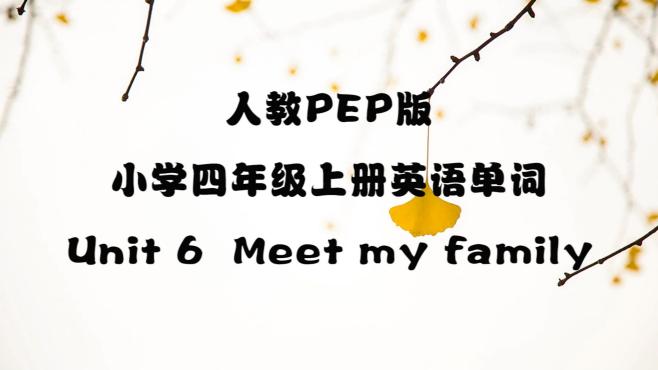 [图]人教PEP版，小学四年级英语上册第6单元单词，Meet my family