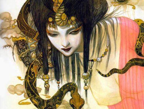 天野喜孝插画视觉冲击,空灵脱俗,天马行空的最终幻想