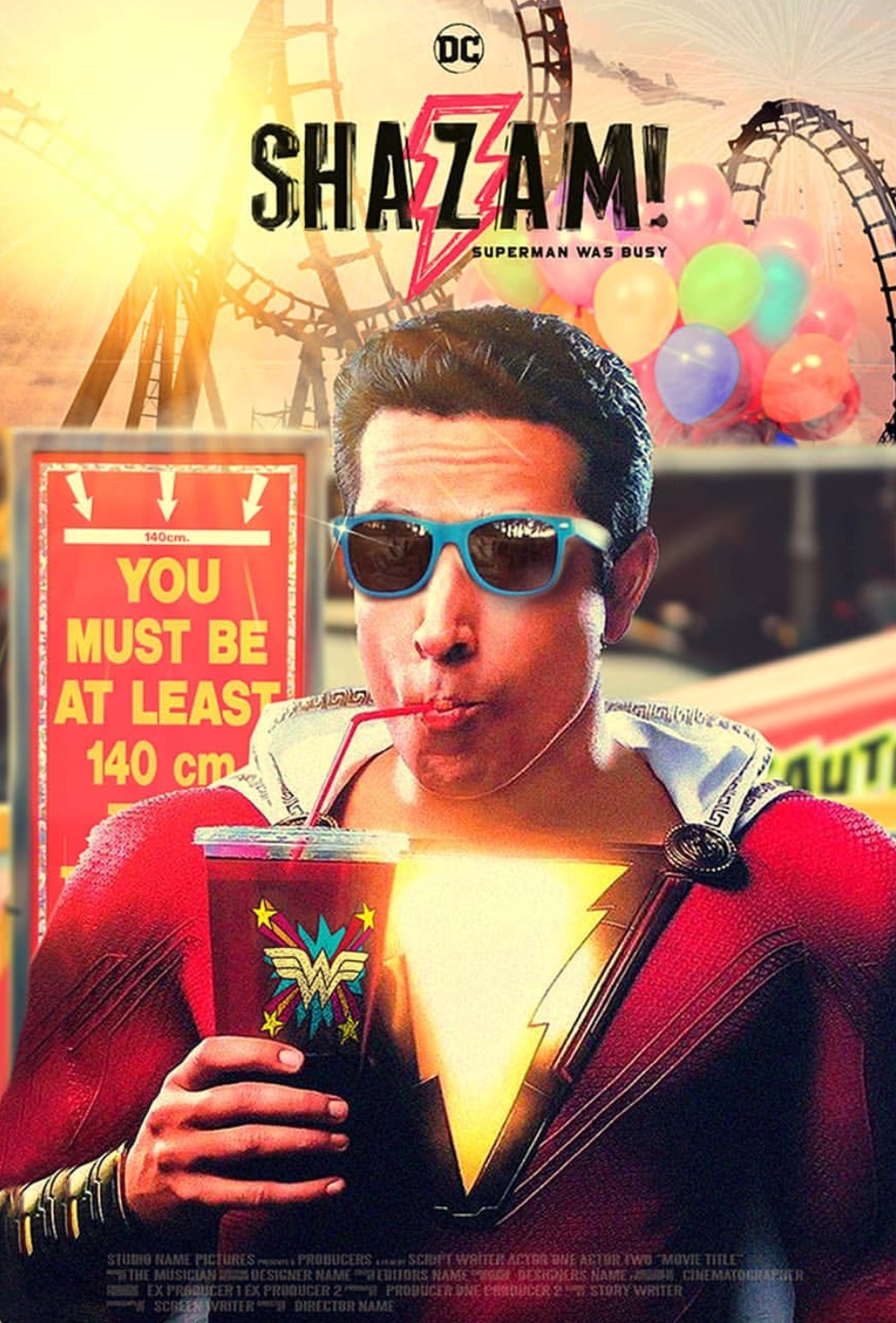 dc超英喜剧《雷霆沙赞!》曝新海报,"沙雕英雄"蓄势待发