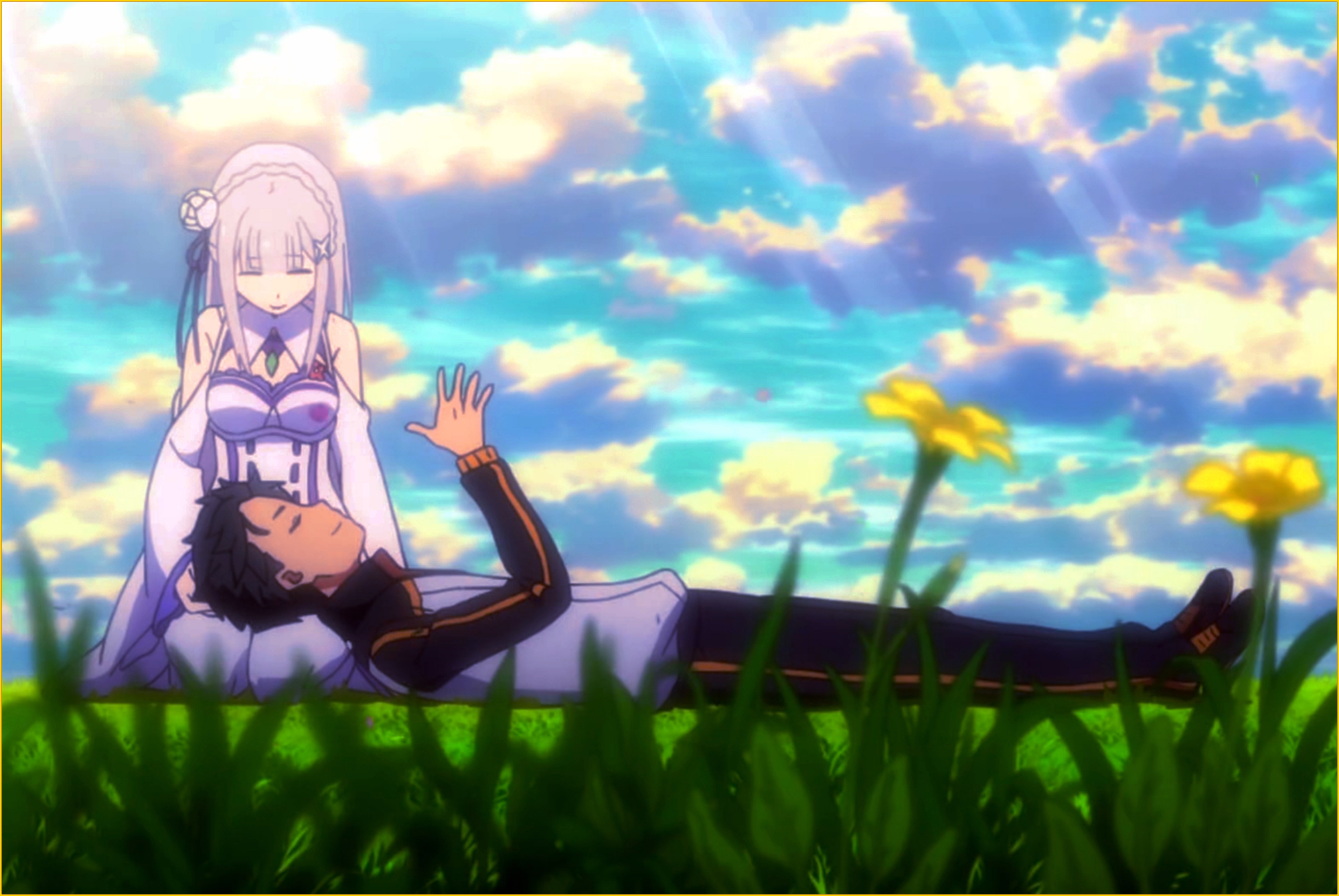 re:蕾姆的"膝枕"和莉雅的"膝枕"谁的好?看菜月昴脸上的表情