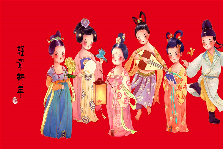 唐朝春节服饰图片