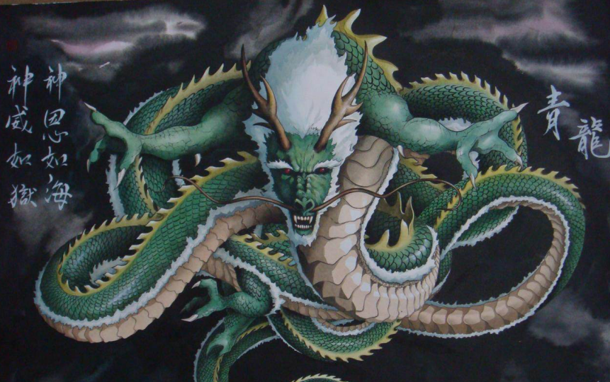 第三种螭龙,这是一种没有角的龙,传说是龙的儿子,通常象征着美好的