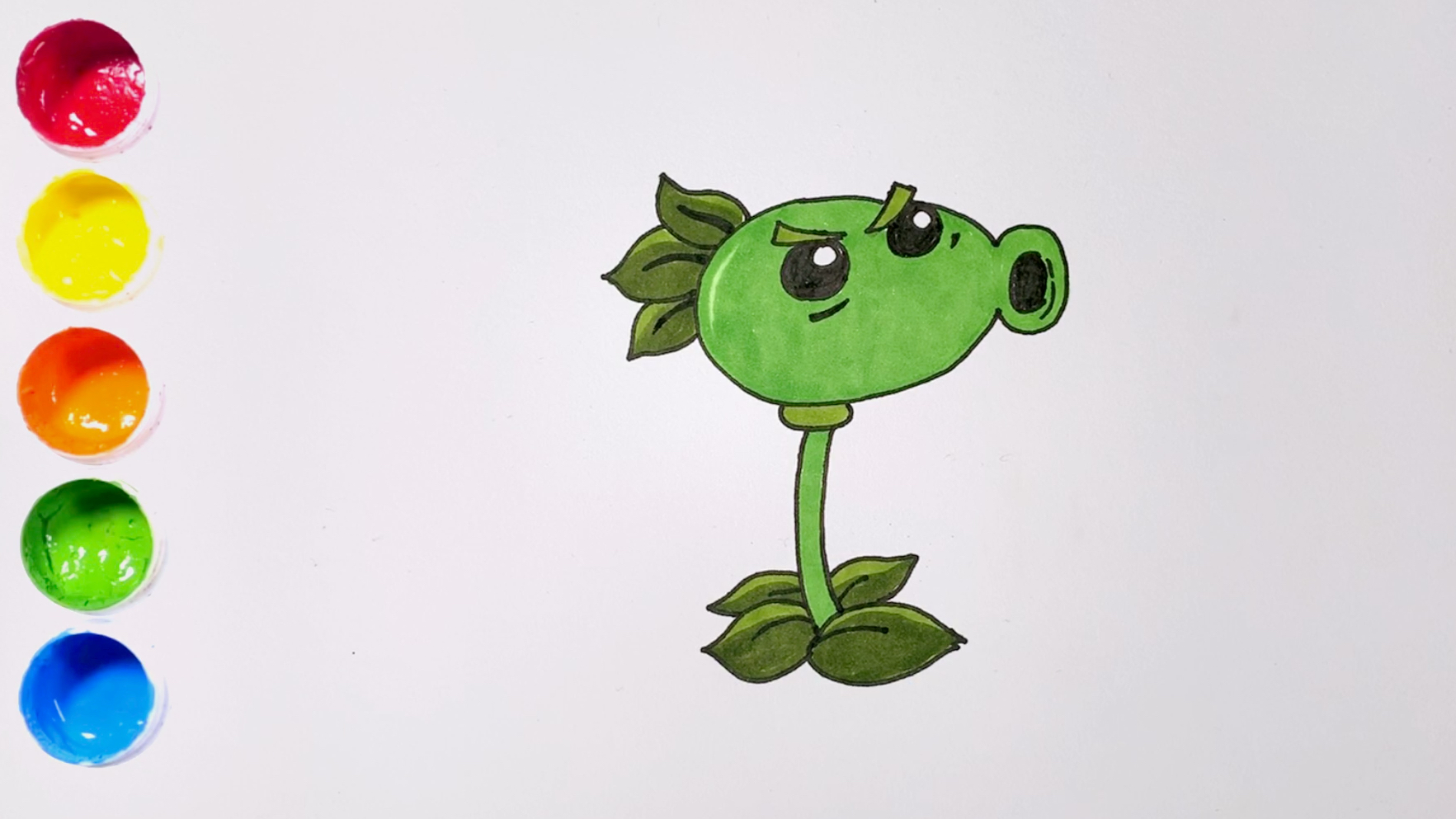 一看就会的简笔画|教你画植物大战僵尸双发射手!
