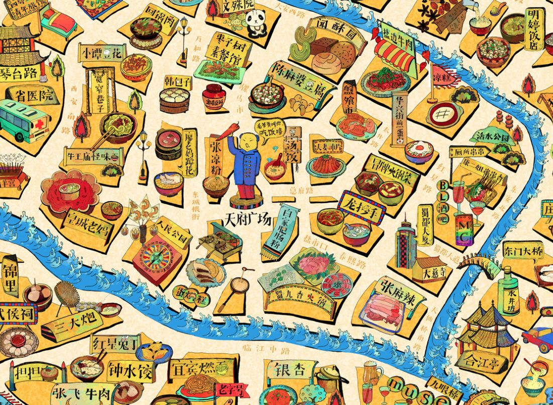 还有吃货手绘地图