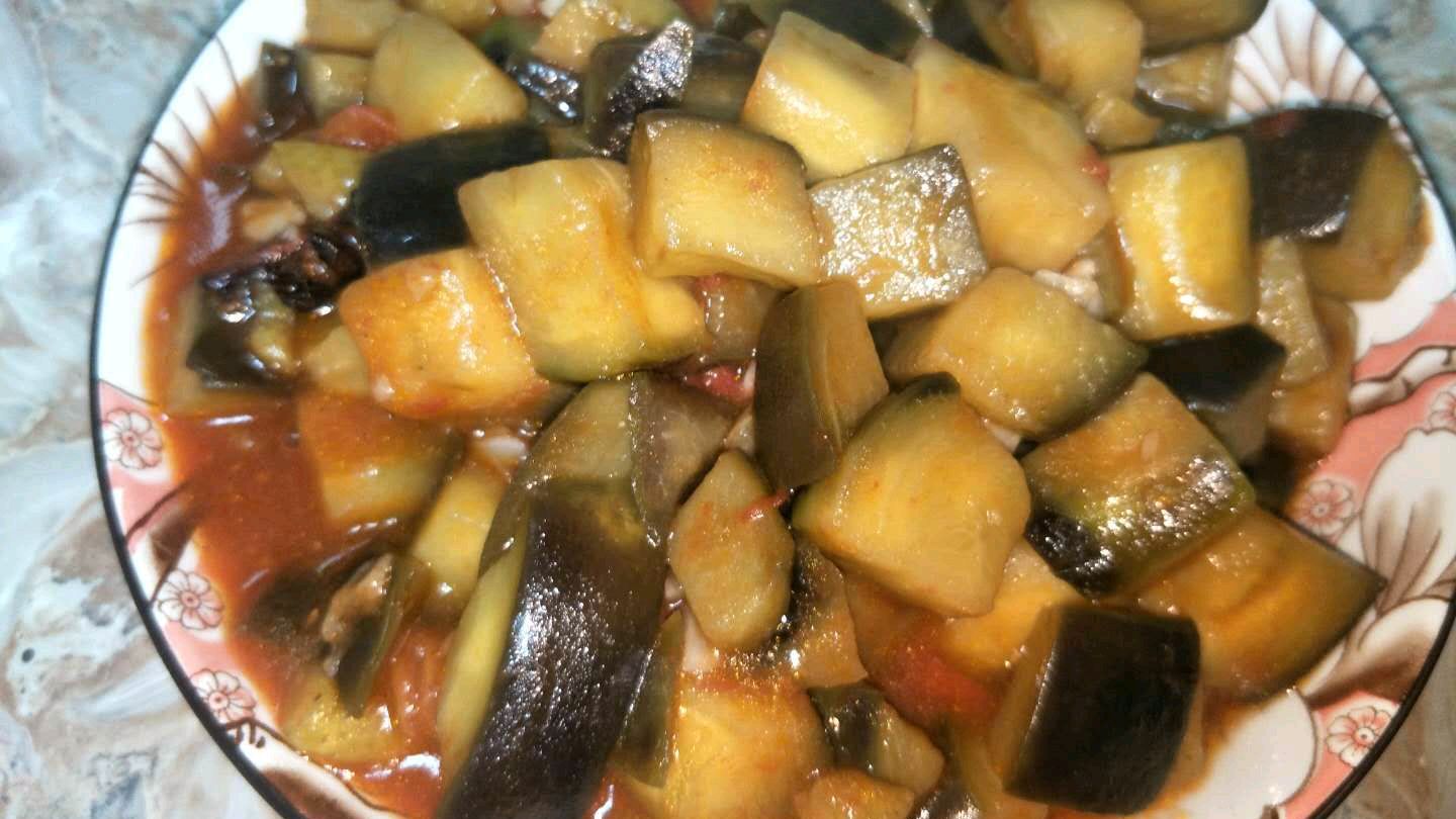 好吃的炒茄丁,用这个拌米饭,超级下饭
