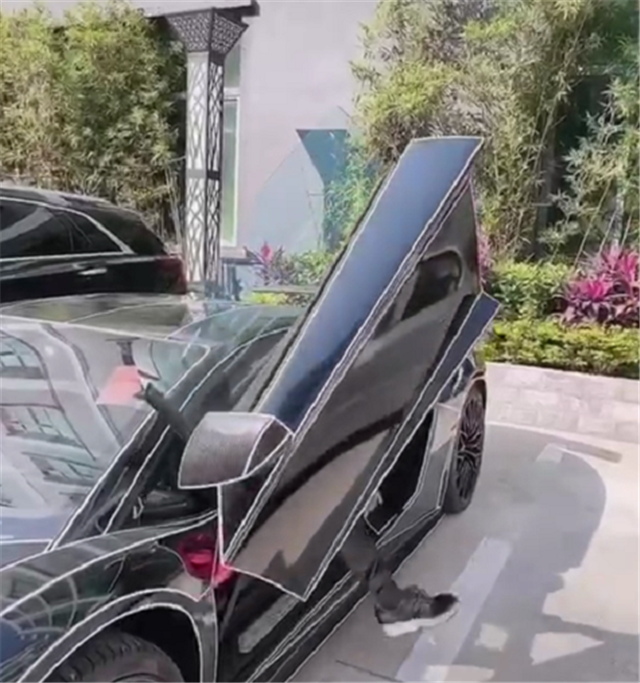 电焰灶发明家卢驭龙座驾,百万"黑漆白纹"兰博基尼,车主95后