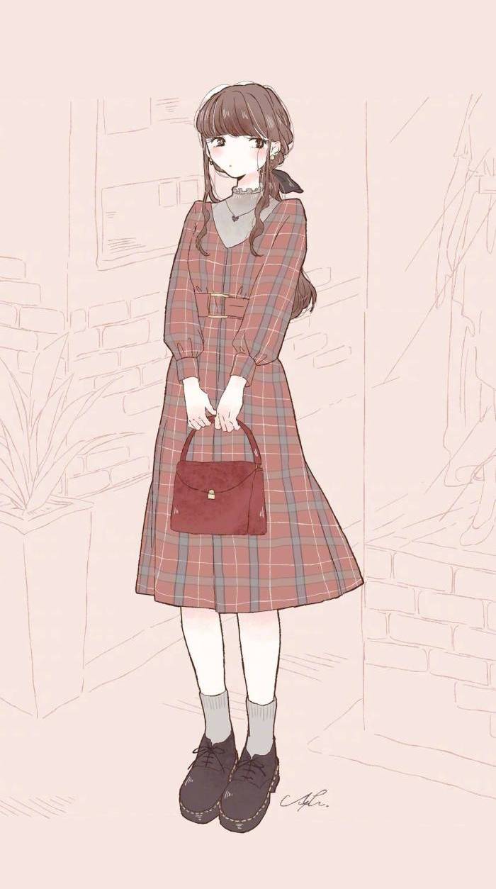 人物卡通插画"搭配时尚的都市女孩"小清新的画风,充满活力感