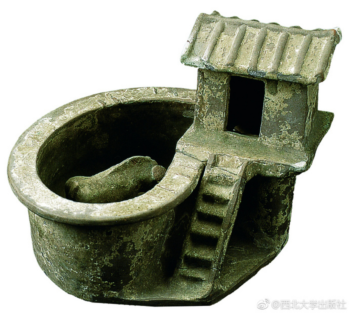 东汉,绿釉带厕陶猪圈.