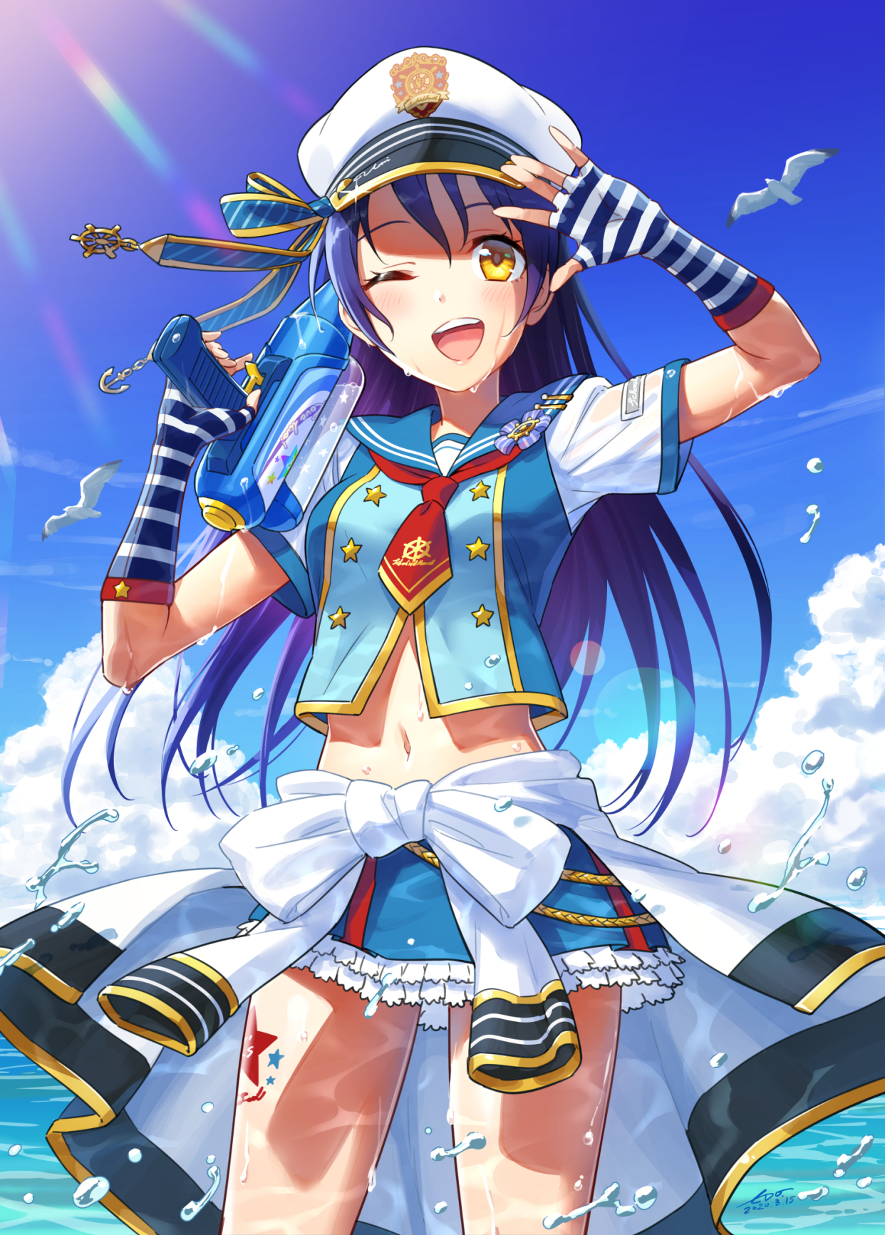 精选日本二次元动画《lovelive!》女主园田海未生日的插画壁纸