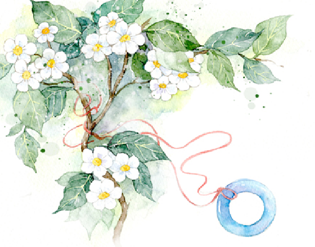 古风:很美丽的一组水彩水墨中国风花卉插画分享