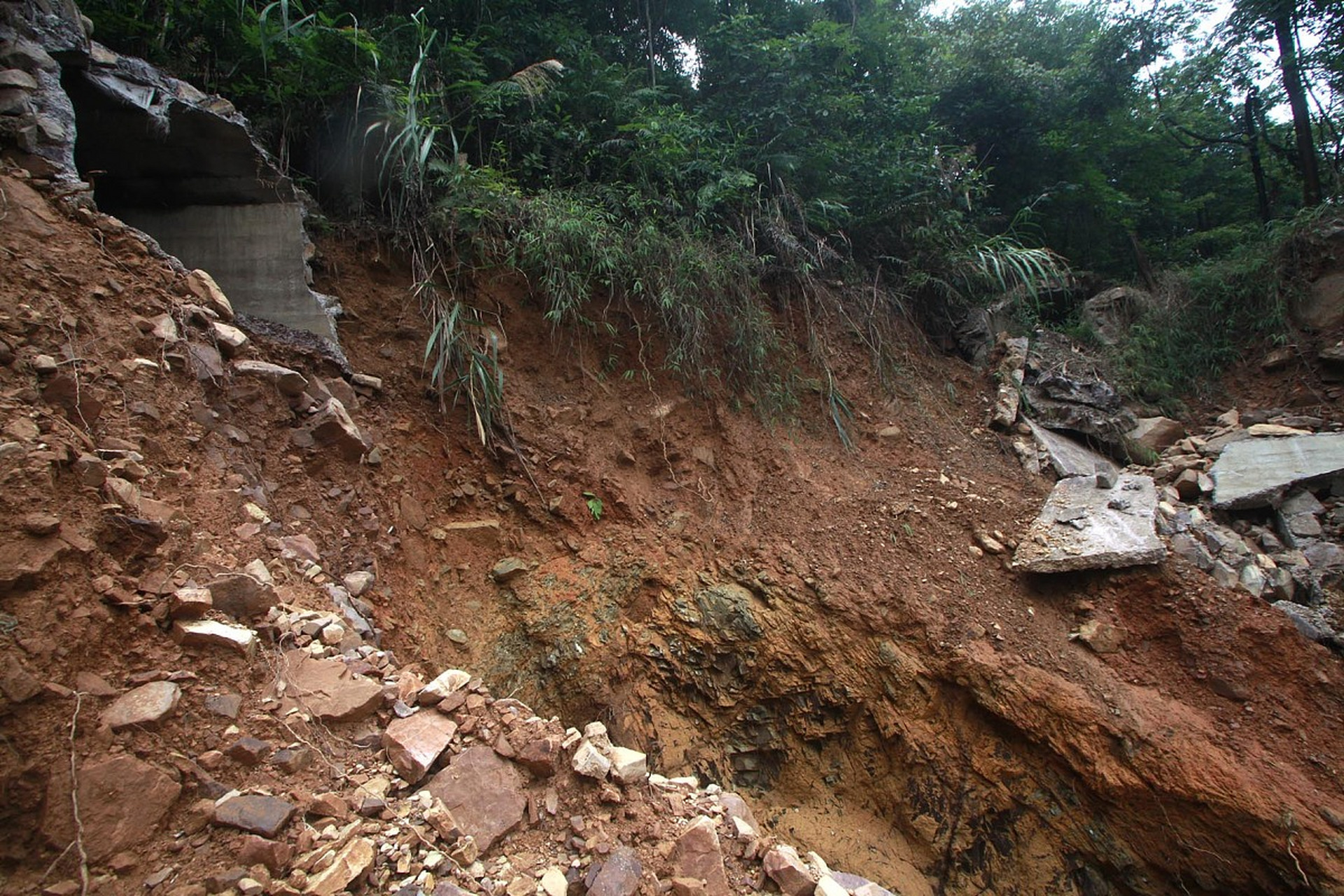 地震滑坡图片