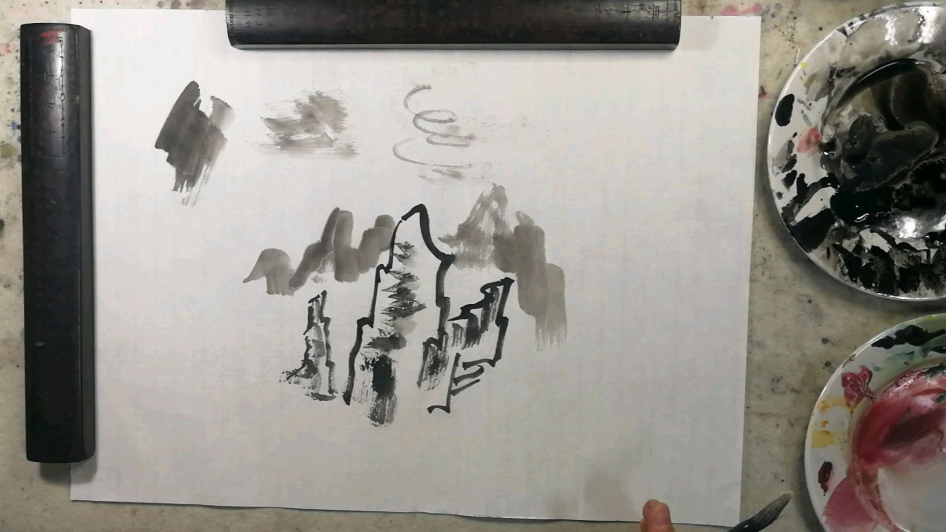 山水画零基础入门教程。第一章国画基本知识。第三节用墨方法