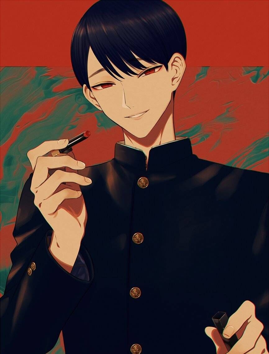 黑发红瞳妖冶蛇系美男插画,这样撩人的小哥哥你们喜欢吗?