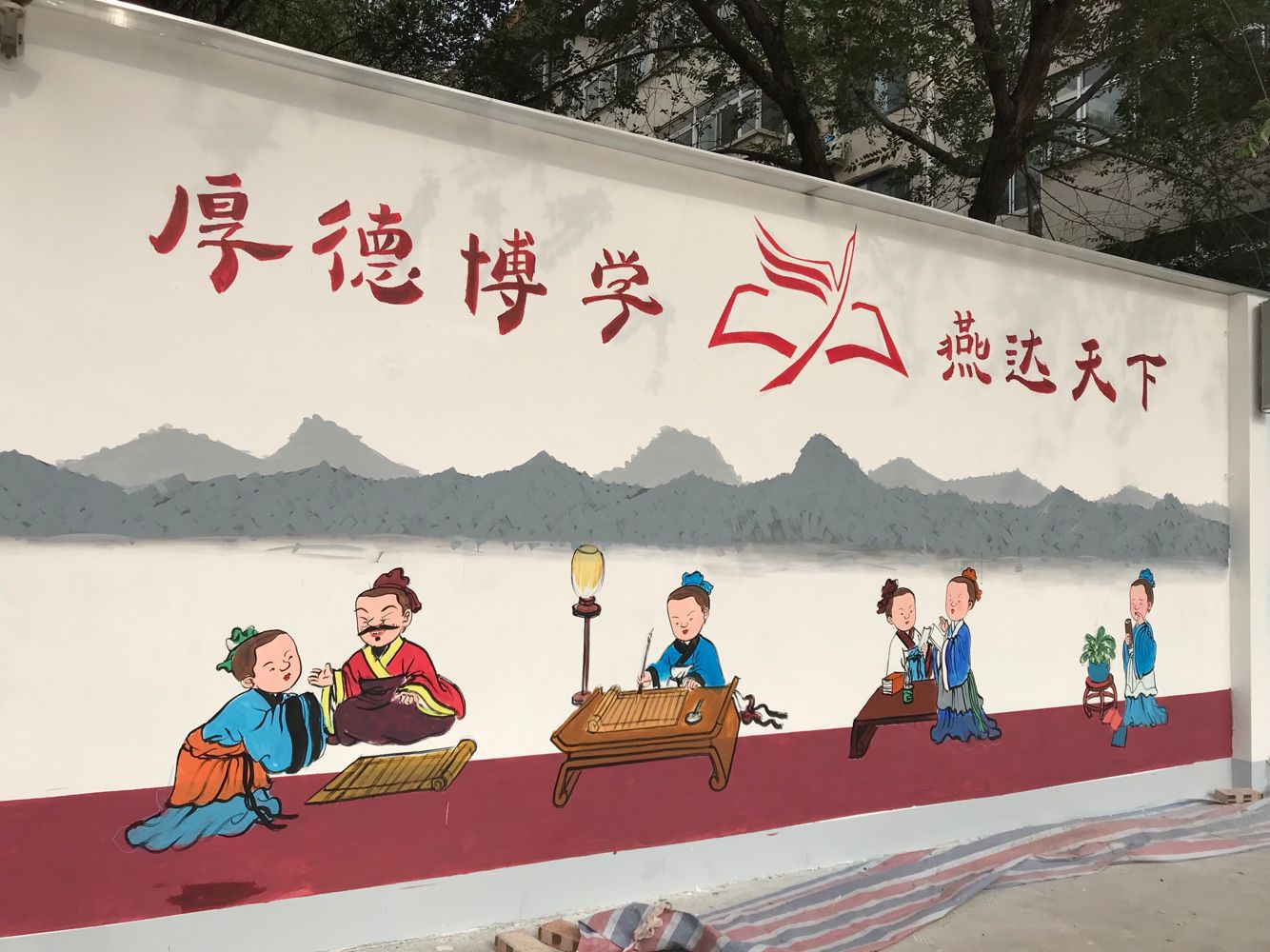 小学学校墙画图片大全图片