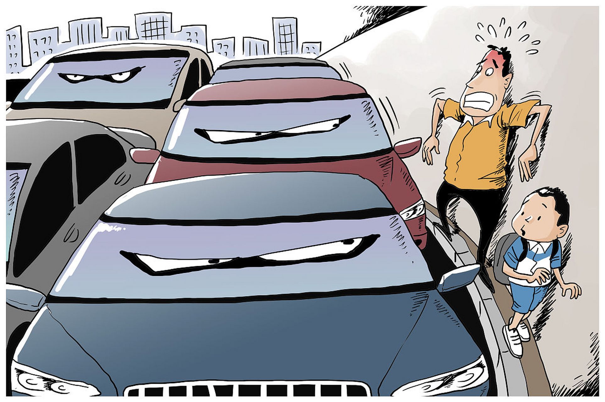 近日,四川绵阳一烧烤店主因图方便,竟在路边自画停车位,引发公众热议.