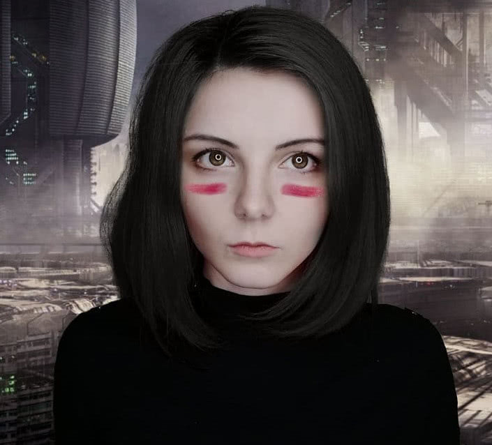 小姐姐cos阿丽塔,热血战斗妆搭配大眼睛,网友:这才是标配