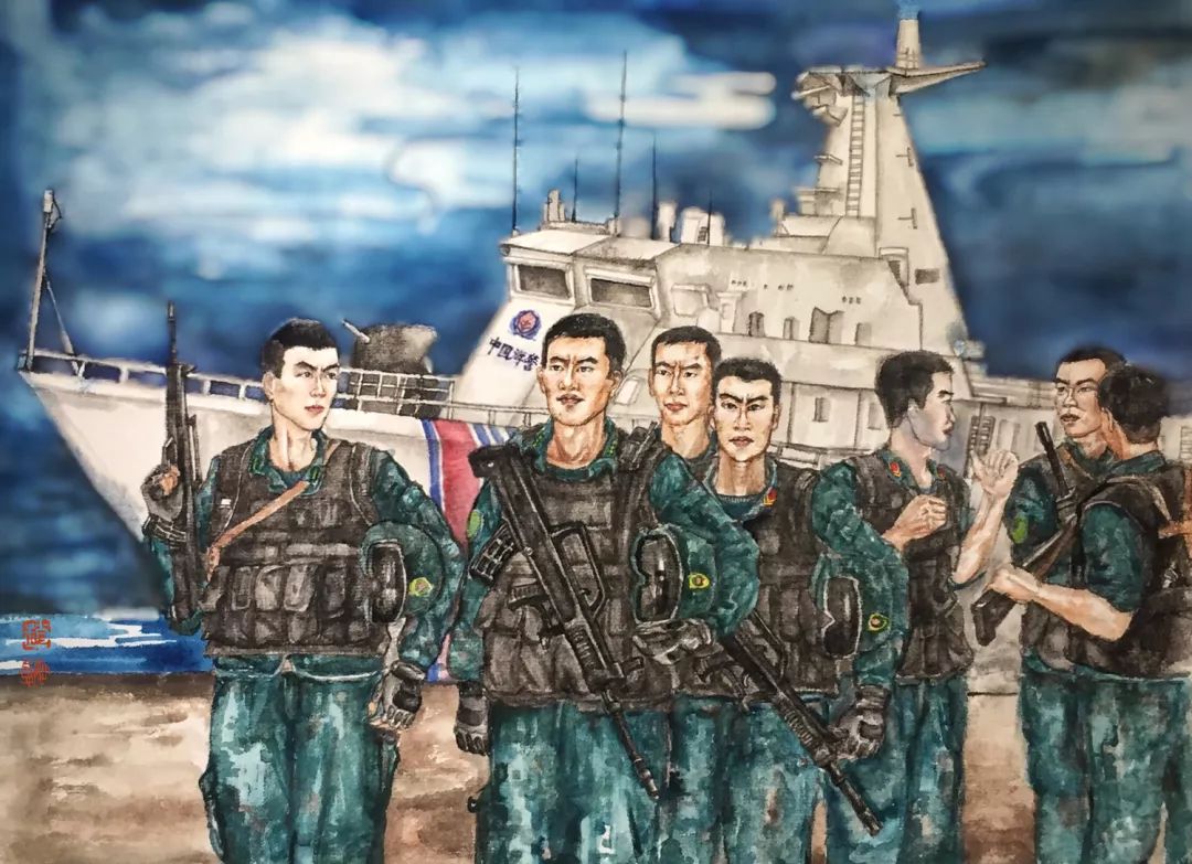 精美手绘|看,这是海警战士的日常!