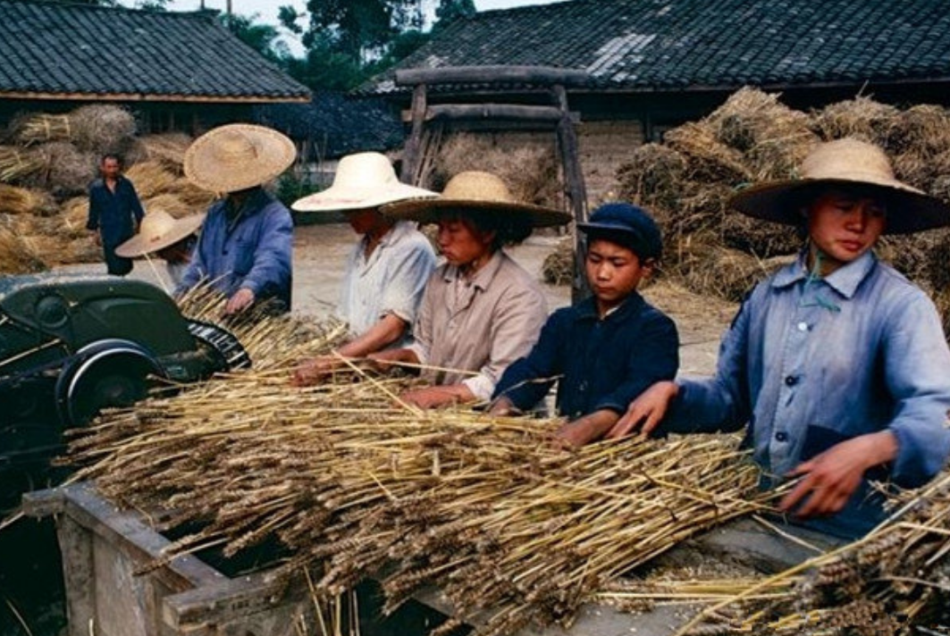 80年代老照片:图一是还在修缮的古城楼,图六是乡下的农民在劳作