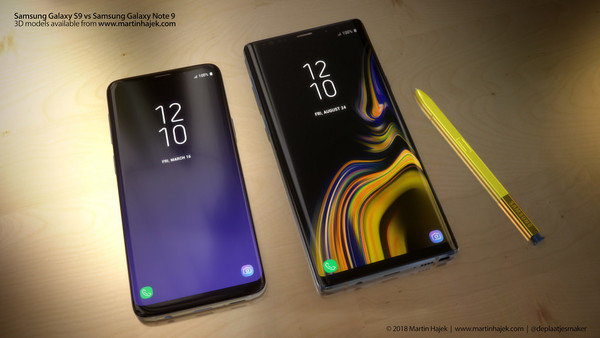 三星note9外观对比s9 "黄的一笔"成亮点