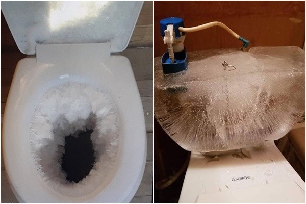 他马桶冻到炸!全都已经是「冰块的形状」极地涡旋网友看傻