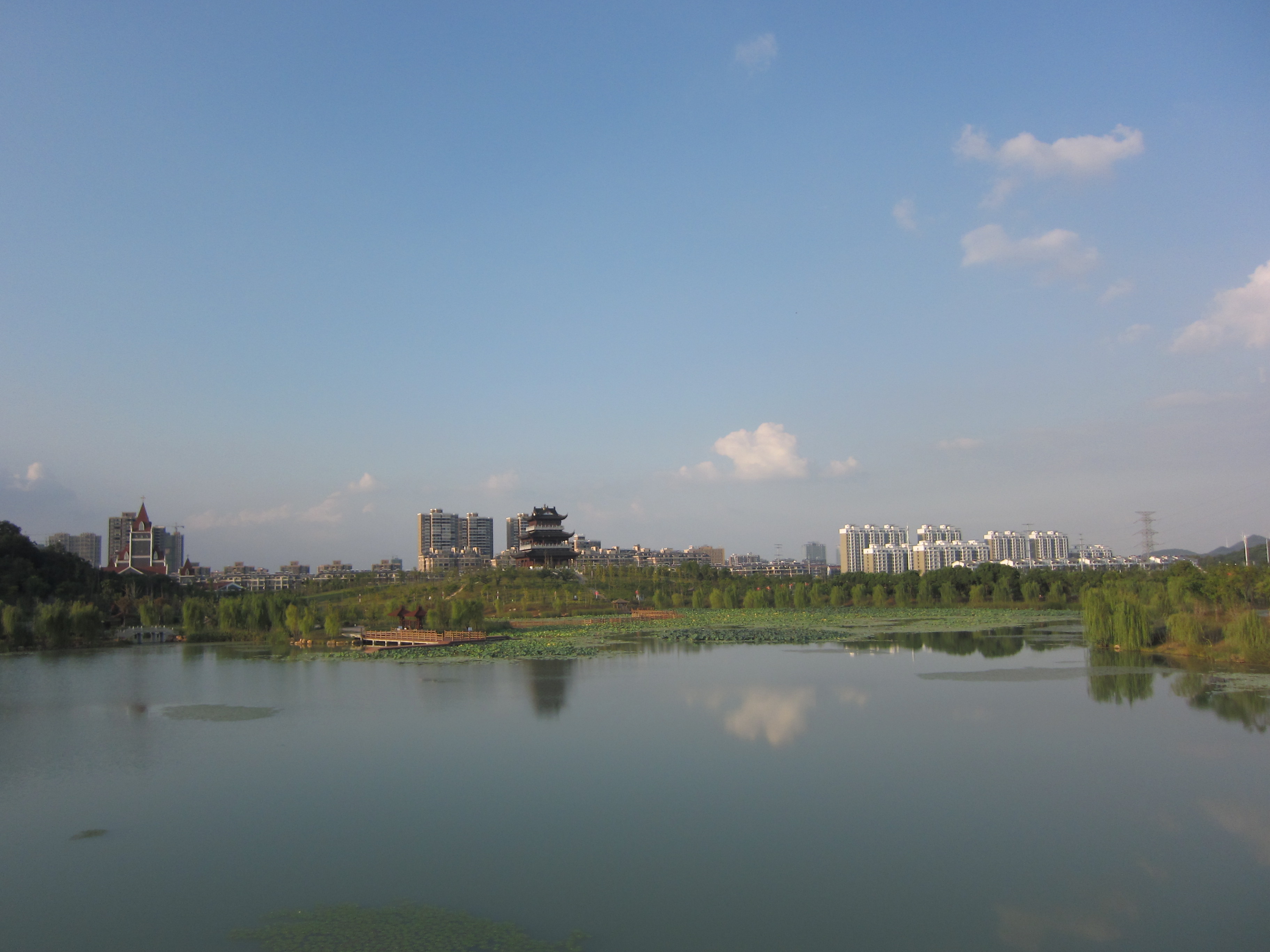 當塗縣凌雲山公園的景色真美,大詞人李之儀曾在姑溪河畔釣魚