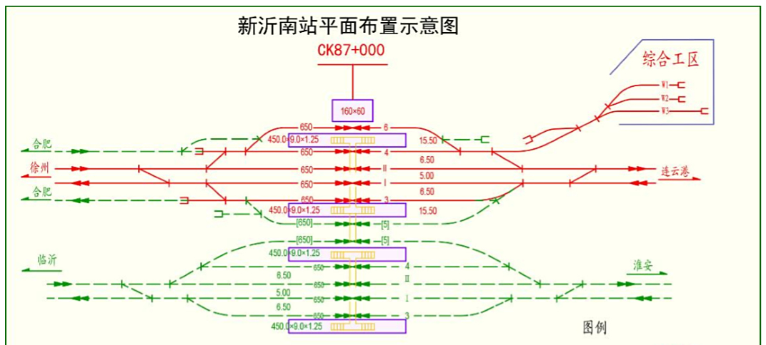 新建高速铁路连云港至徐州客运专线上的车站——新沂南站
