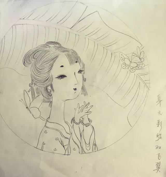 工笔画古风美女