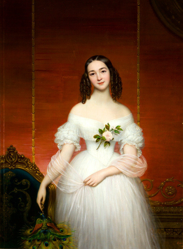 19世纪的法国美人:鬓边牡丹,明眸善睐,贵族少女的优雅魅力!