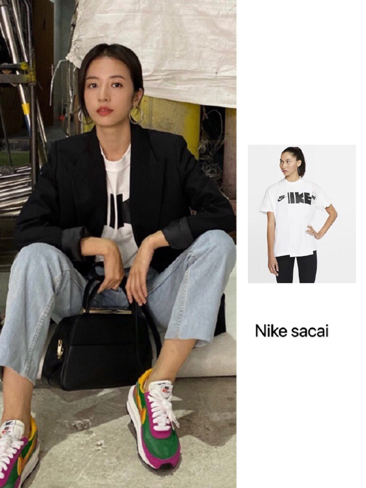 周雨彤私服更新,卫衣长裤玩转中性风,nike是本命?