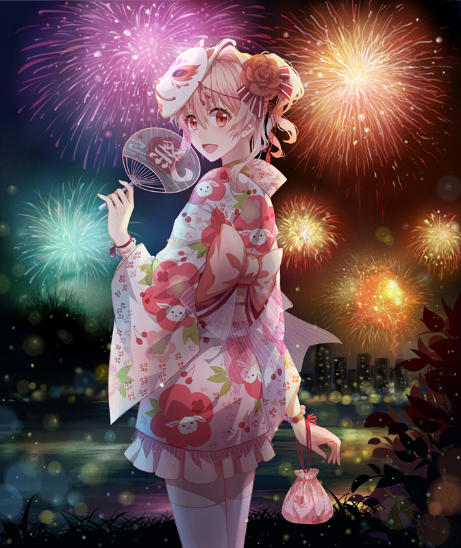 精美二次元手机壁纸:和服,烟花小姐姐,气质小红果,萌化少女心