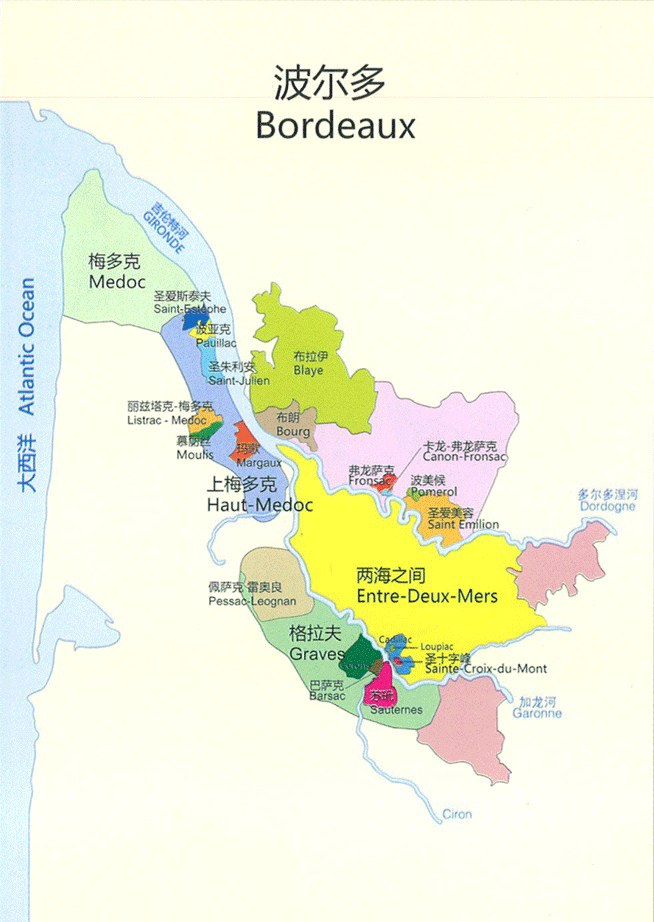 法国红酒地区地图图片