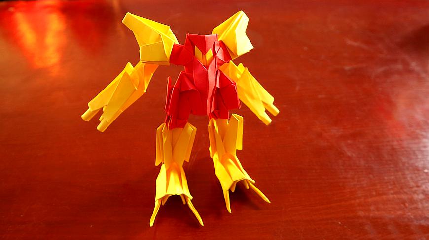 帅气的简易初级版机器人模型折纸看一遍就可以学会手工折纸