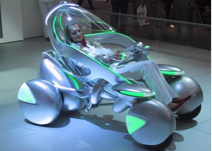 丰田再出神车——概念车i-unit,这是一辆单人轿车,车架可以变形