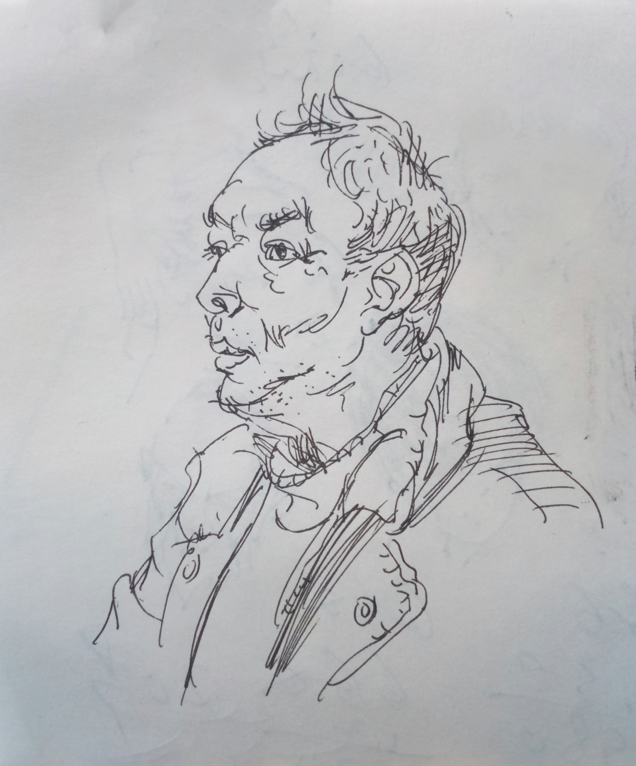 速写,钢笔画,老人肖像习作