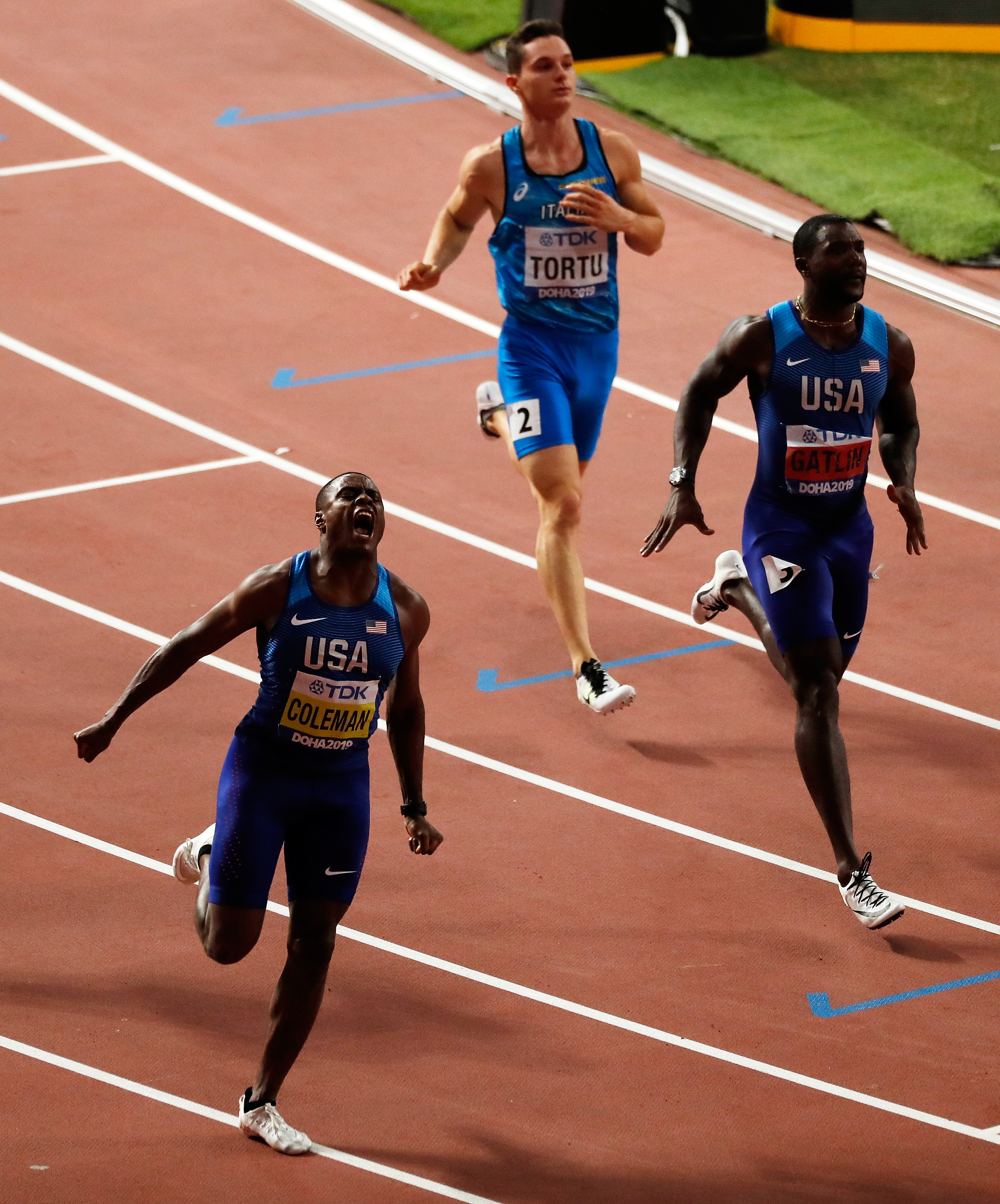 田径——男子100米决赛:美国选手科尔曼夺金
