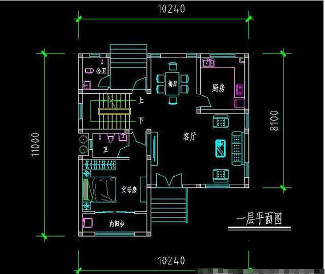 占地100平米设计四室两厅,自建房选中式准没错