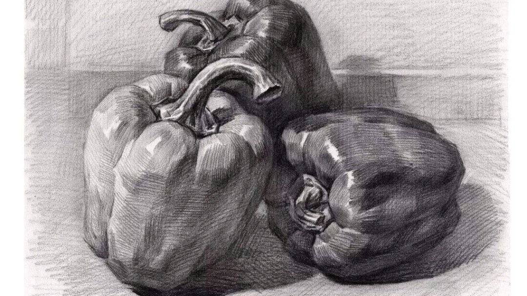 一分钟教你画素描青椒,注意这几个细节,效果很惊艳!