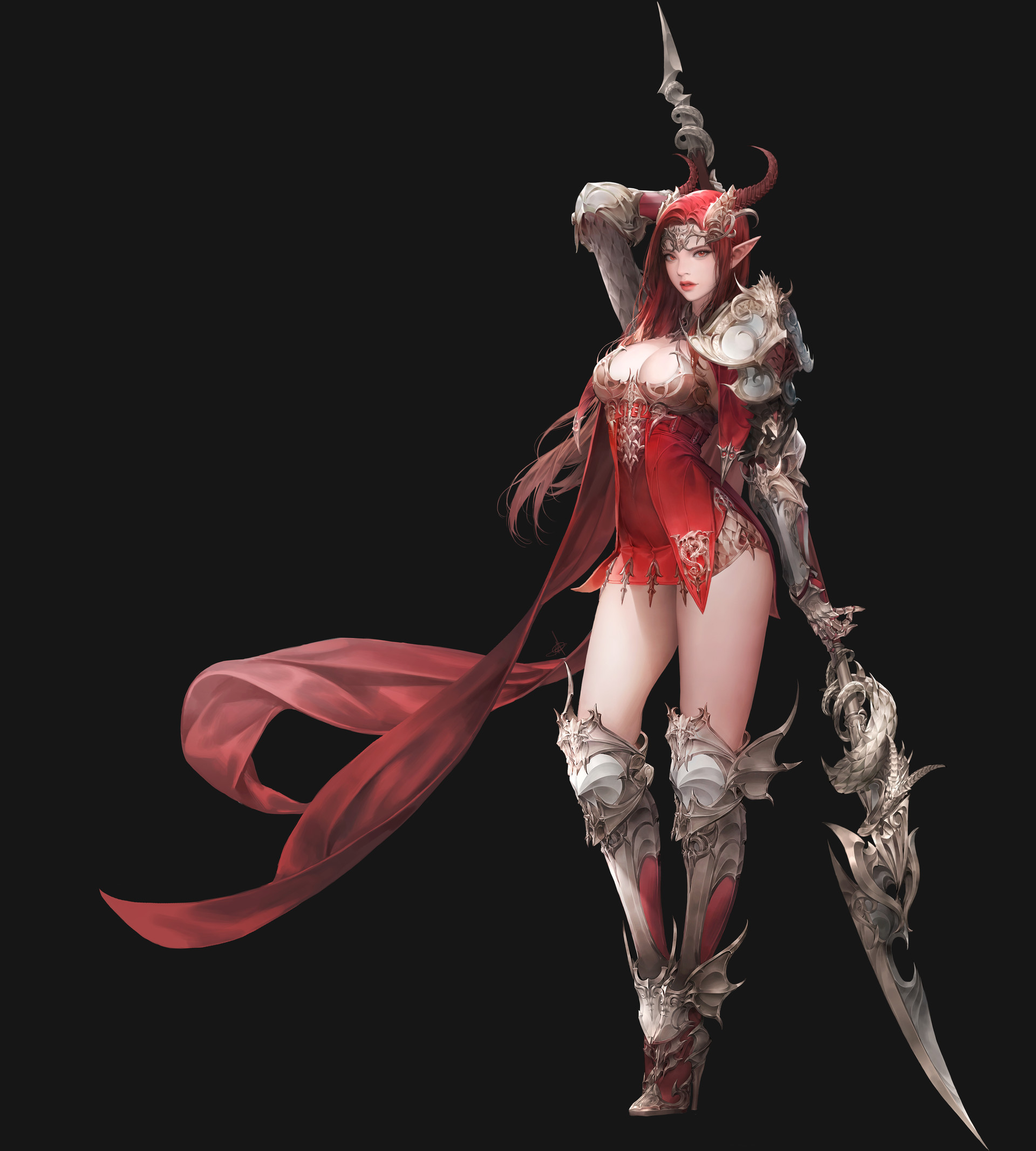 韩国插画师的一组女性人物设定作品!在这个作者笔下大长腿是标配