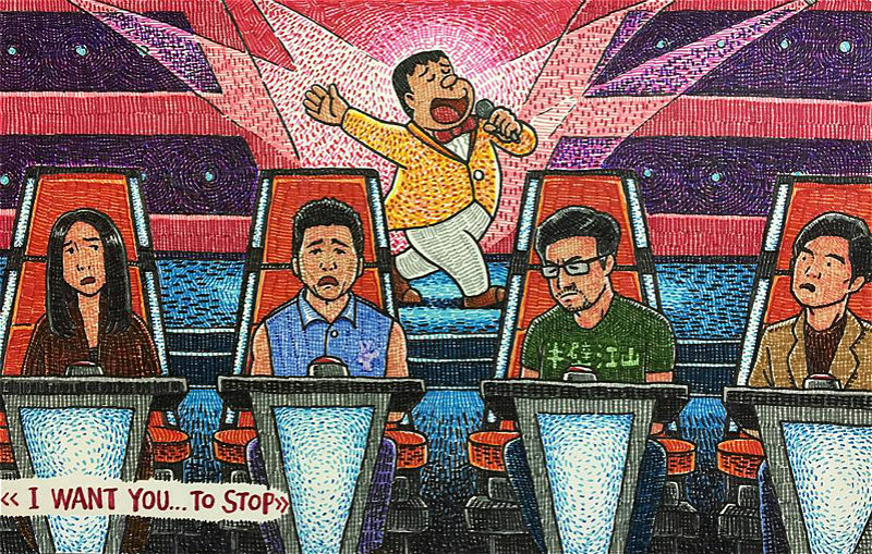 毁童年动漫:哆啦a梦用任意门吃炸酱面,胖虎登上了"好声音"!