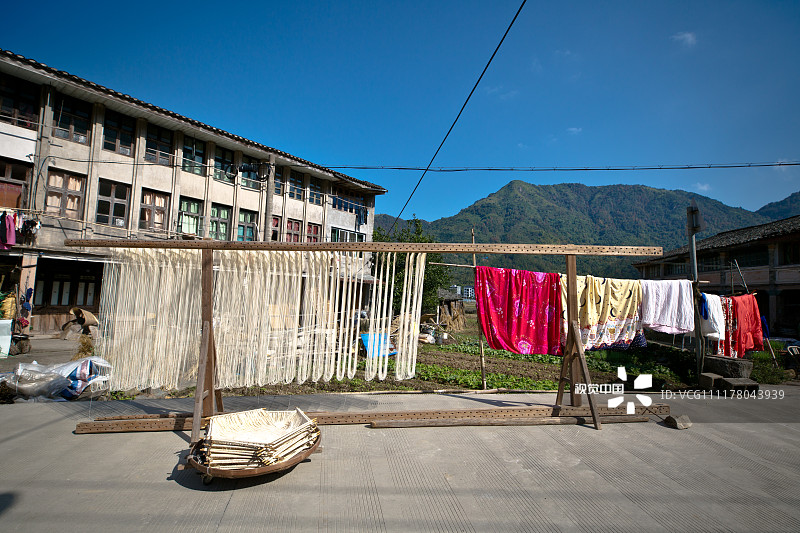 2018年11月24日,浙江温州瑞安的以索面著称的南山村.