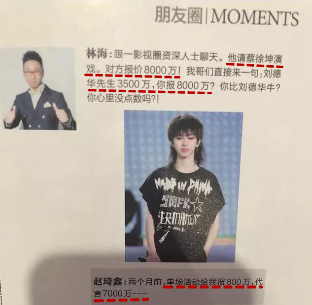 中国娱乐圈的悲哀:林海爆料蔡徐坤报8000万片酬是刘德华片酬两倍