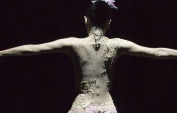 近日杨丽萍晒背,却有人怀疑图片改造过